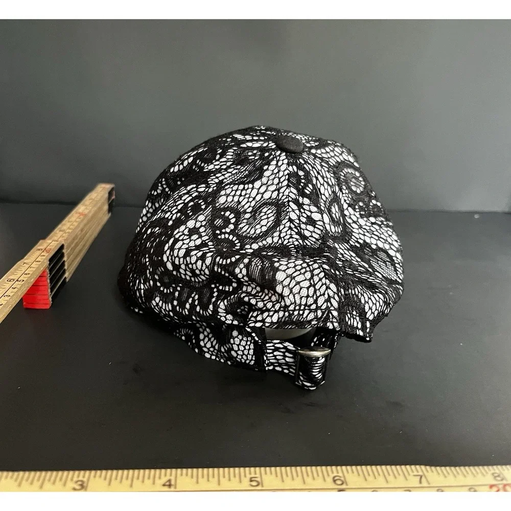 DC Comics Batman Womens Lace Baseball Hat Cap Black White Curved Bill Adjustable